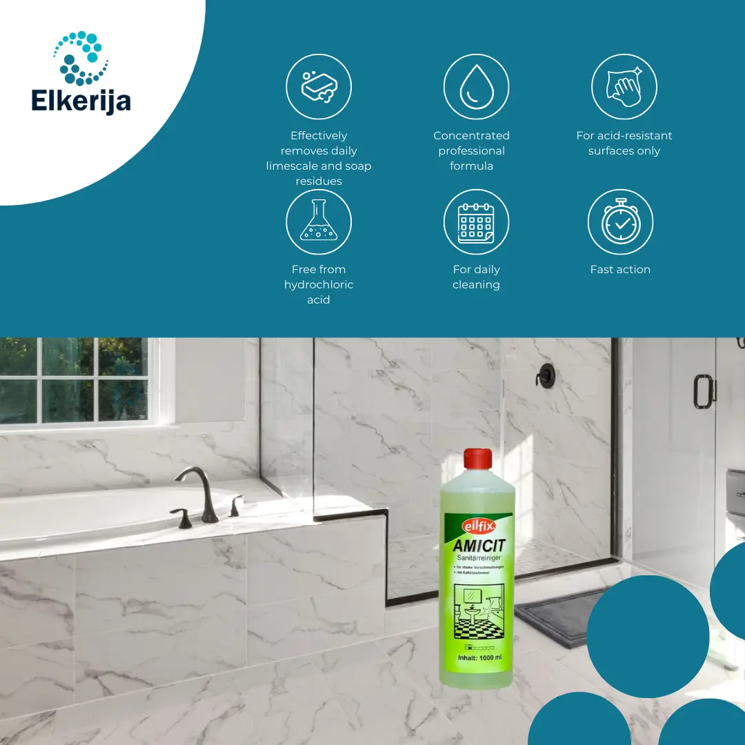 Amicit sanitary cleaner for limescale and soap scum, 1000 ml