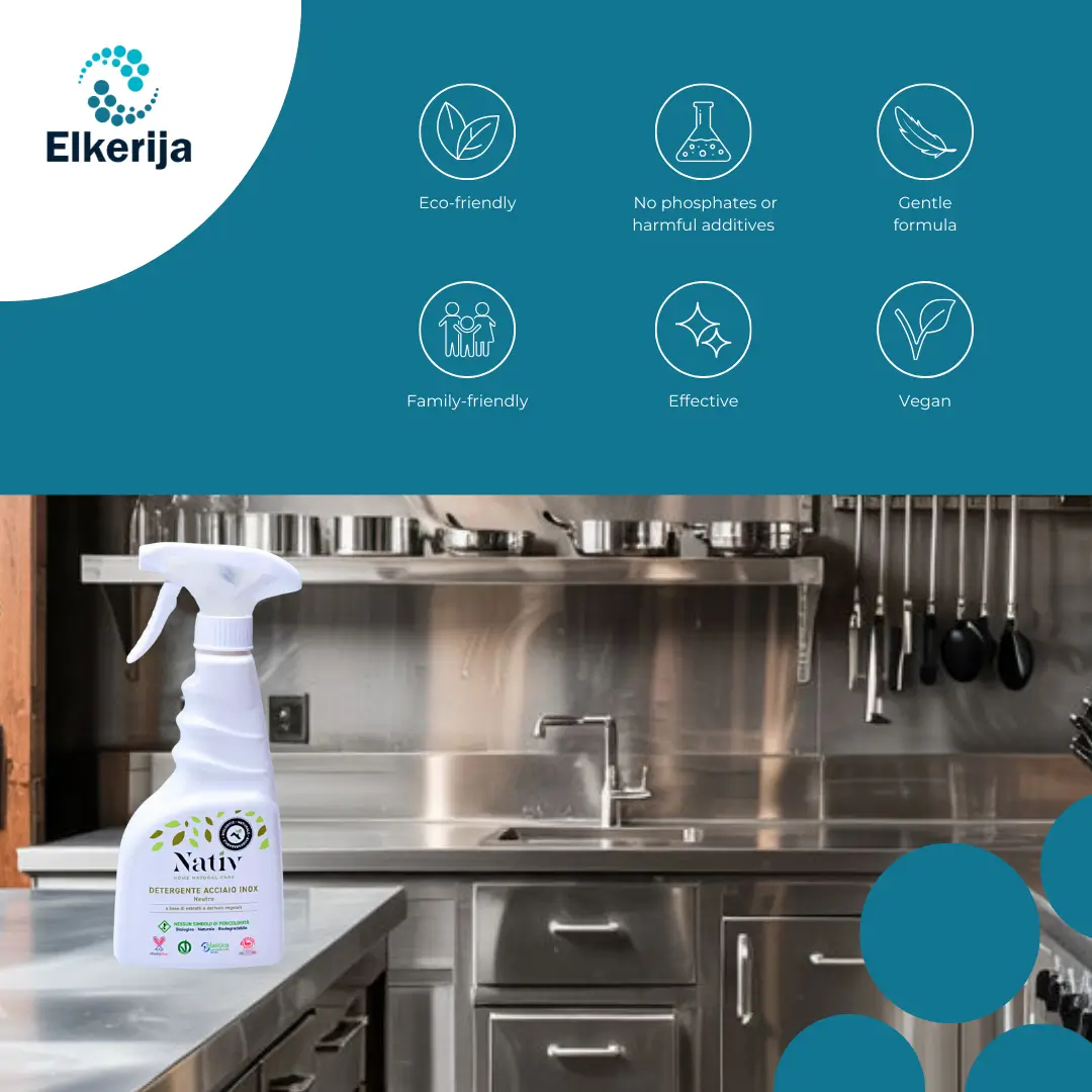 Nativ Stainless Steel Surface Cleaner, Neutral Scent, 500 ml