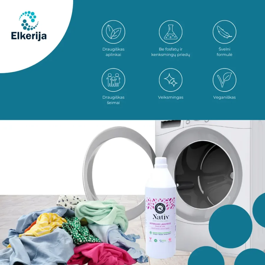 Nativ audinių skalbiklis, lotoso žiedų kvapas, 1000 ml