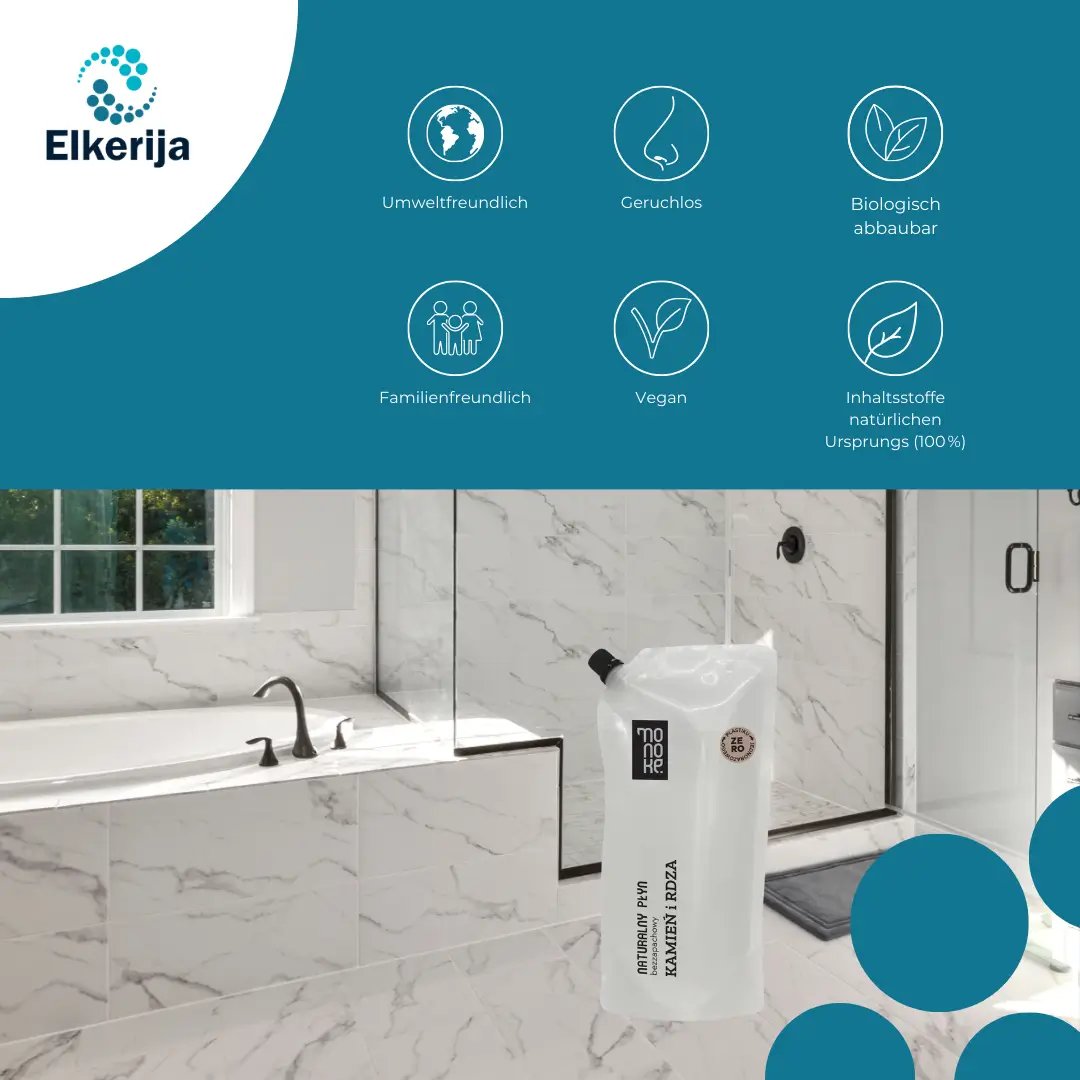 NACHFÜLLUNG Monoke Natürliches Duftfreies Kalk- und Rostentferner-Reinigungsmittel, 500 ml