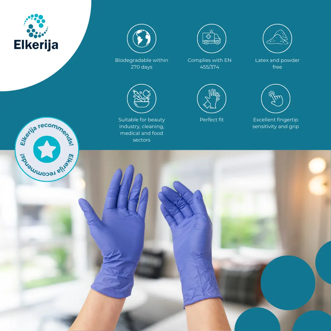 Kid-Man biodegradable nitrile gloves BDG, pack of 100 pcs