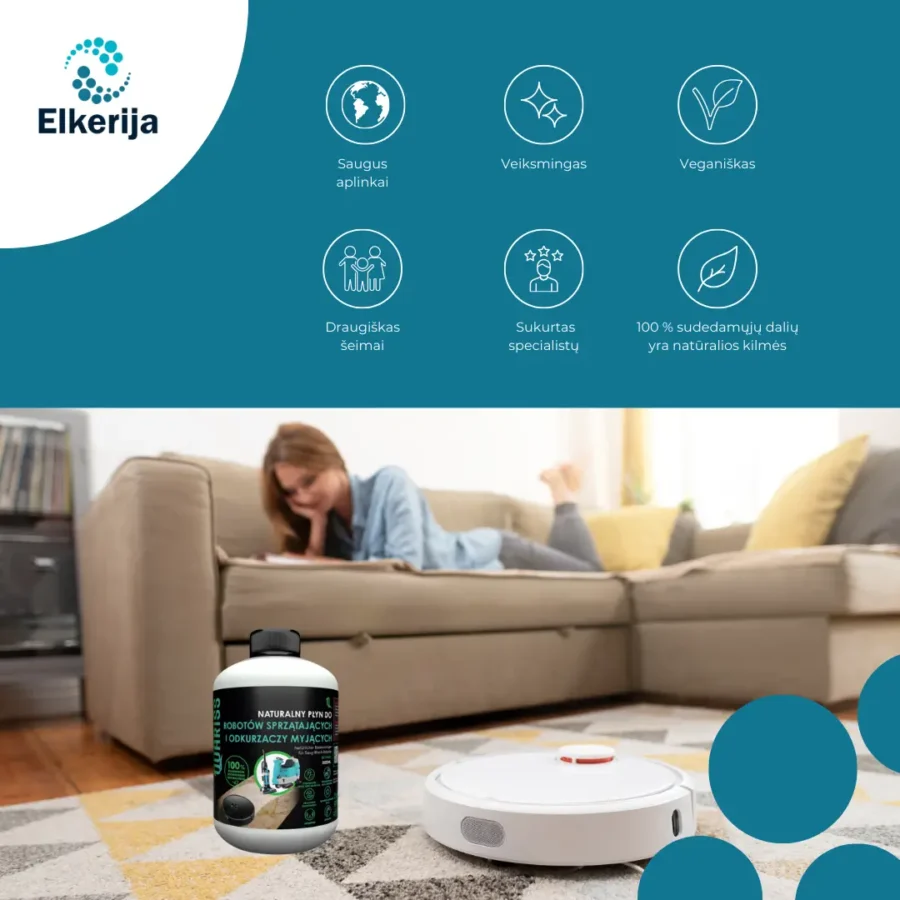 Quariss natūralus valiklis grindų plovimo robotams ir plaunantiems dulkių siurbliams, 500 ml