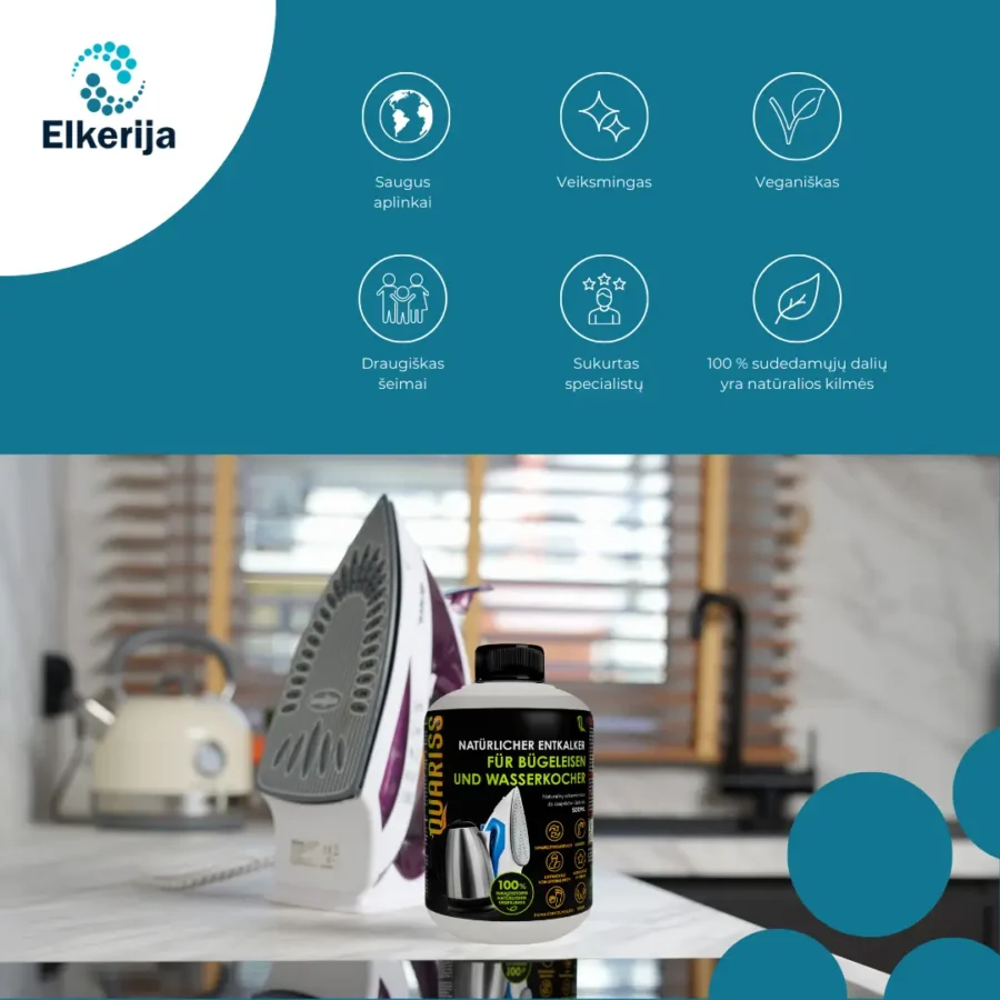 Quariss natūrali lygintuvų ir virdulių nukalkinimo priemonė, 500 ml