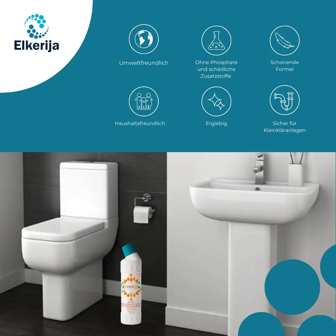 SWONCO WC-Reiniger mit Kalk- und Belagsentferner, 750 ml (Für Biologische Kläranlagen Geeignet)