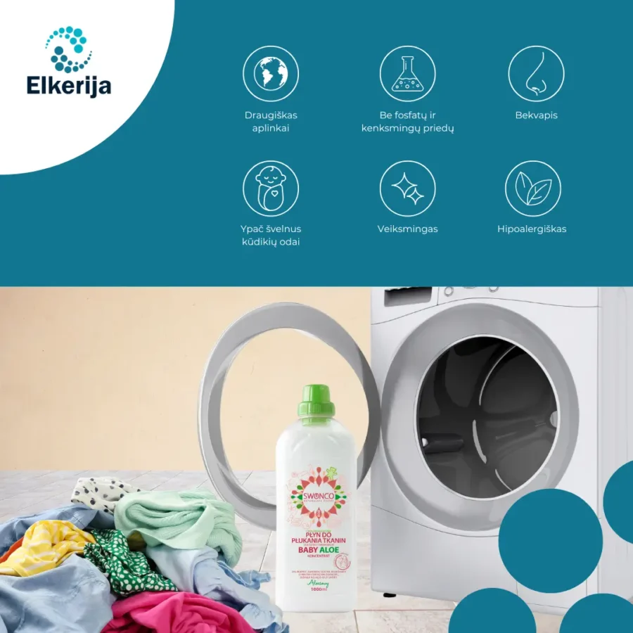 Swonco audinių minkštiklis kūdikių ir vaikų drabužiams, 80 skalbimų, 2000 ml