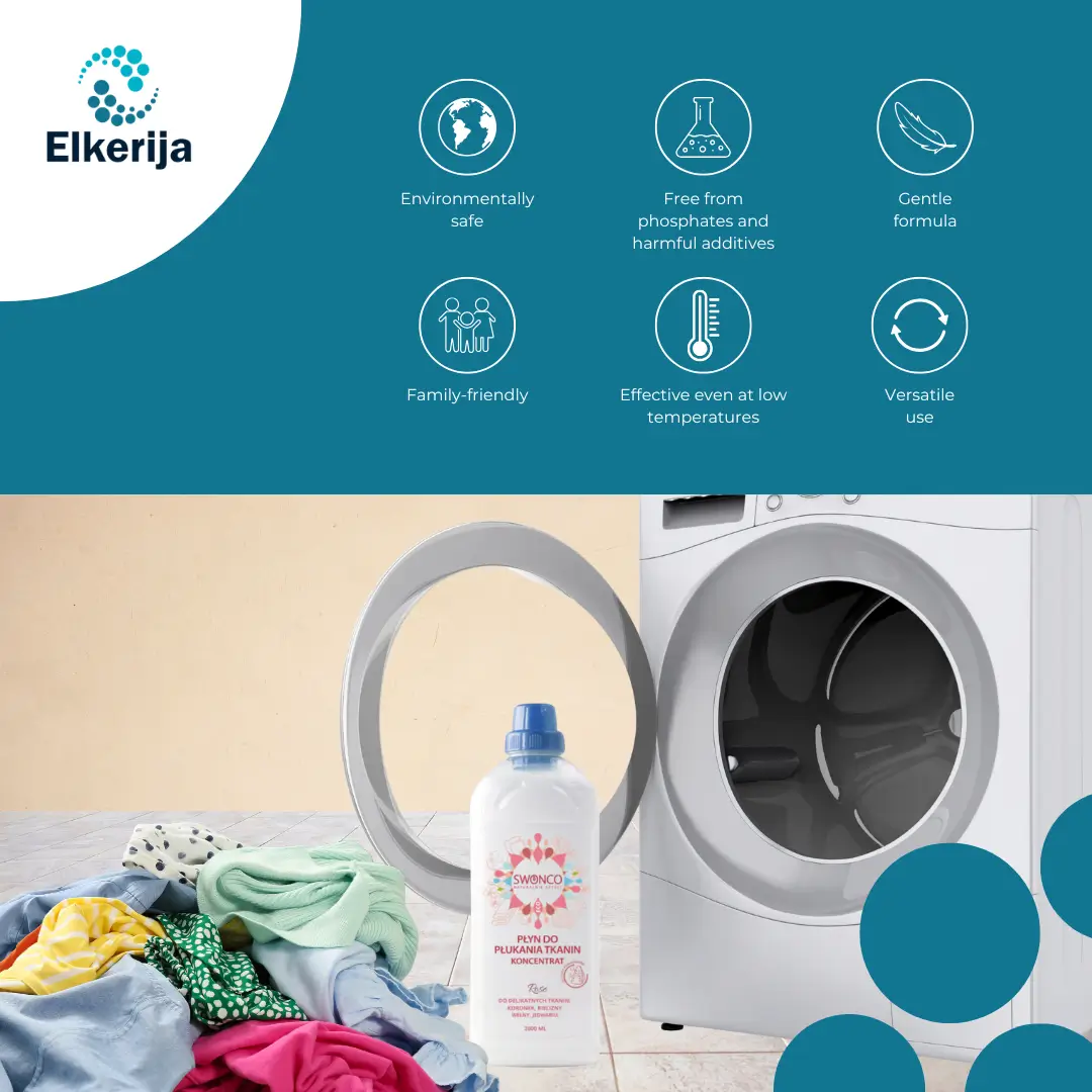 Swonco Fabric Softener Rose for Delicate Fabrics, 80 Washes, 2000 ml