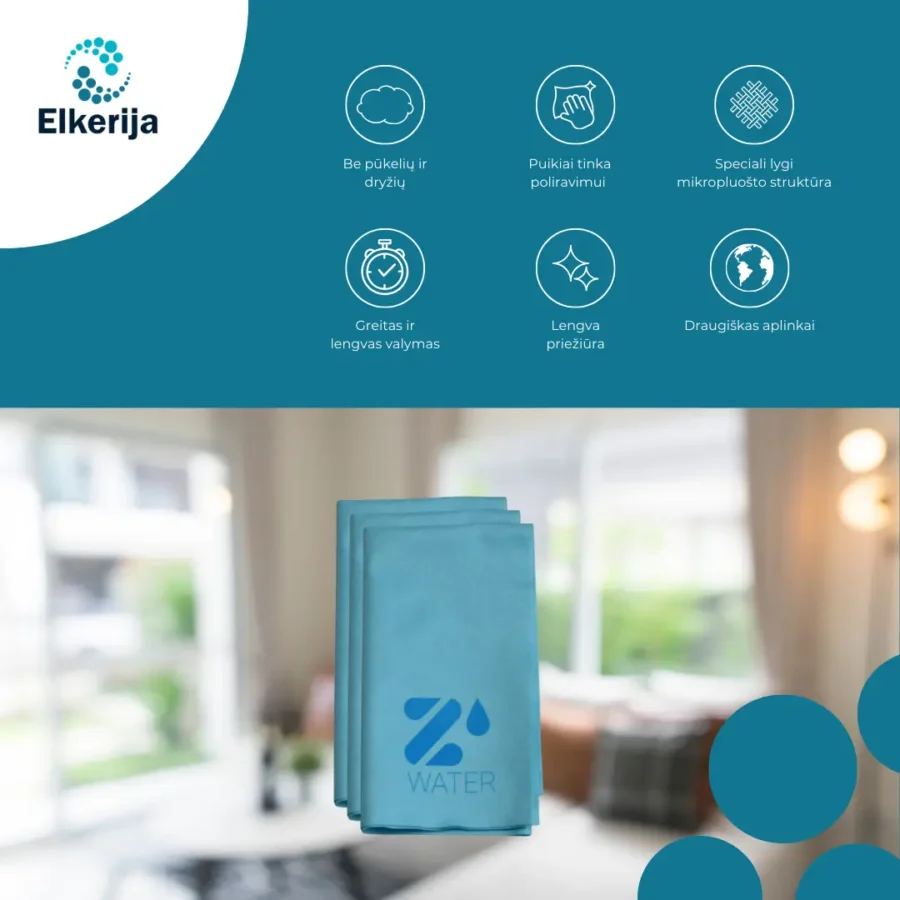 Z-WATER mikropluosto sluoste poliravimui Lt Z-WATER mikropluošto šluostė poliravimui 40x38 cm